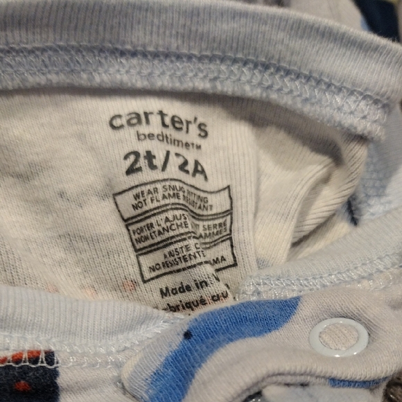 Carter's group Of 6, Charming And Adorable Blue and White Baby Onesies Pajamas - Picture 2 of 3